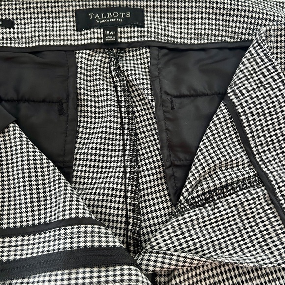 Talbots Heritage Ankle Pants Black and White Houndstooth Check size 18 W Petite - Picture 14 of 16